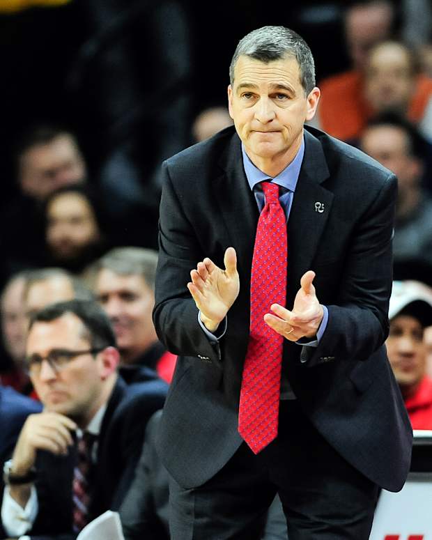 Jan 19, 2017; Iowa City, IA, USA; Maryland Terrapins head coach Mark Turgeon reacts during the second half against the Iowa Hawkeyes at Carver-Hawkeye Arena. Maryland won 84-76. Mandatory Credit: Jeffrey Becker-USA TODAY Sports